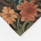 レトロエレガント（昆虫）マルハナバチボホ植物学フローラ フリースブランケット (角)