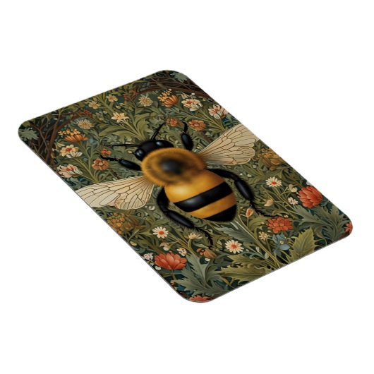 レトロエレガント(昆虫)マルハナバチボホ植物学フローラ マグネット (右側)