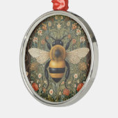 レトロエレガント（昆虫）マルハナバチボホ植物学フローラ メタルオーナメント (左)