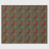 レトロエレガント(鳥)ショウジョウコウカンチョウアールヌーボーレッドバード ラッピングペーパー (フラット)