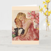 レトロエンゲージメントノートカード カード (黄色い花)