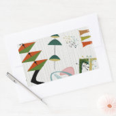 レトロエームスインスパイアラ原子 長方形シール (封筒)