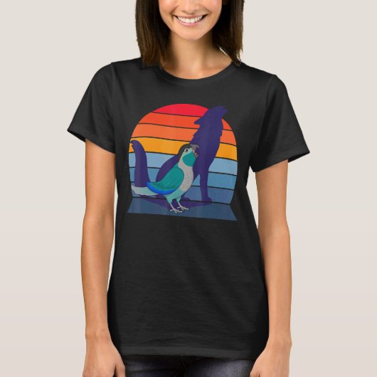 レトロオウムIハウリングオオカミI叫びターコイズ Tシャツ (正面)