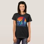 レトロオウムIハウリングオオカミI叫びターコイズ Tシャツ (正面フル)