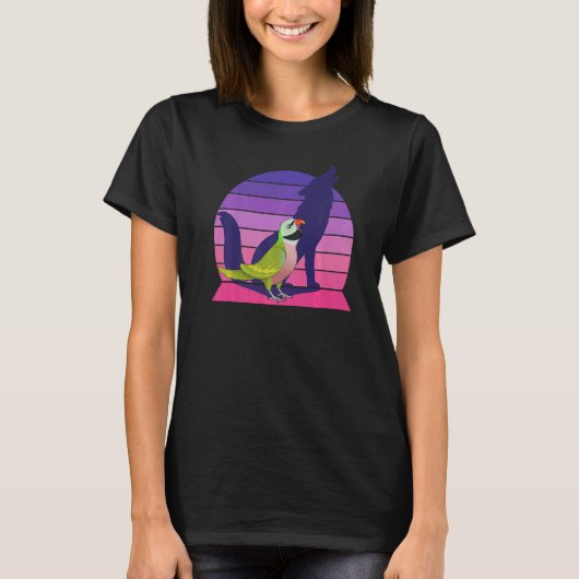 レトロオウムIハウリングオオカミI叫び口ひげ Tシャツ (正面)