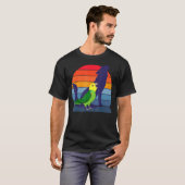 レトロオウムIハウリングオオカミI叫び黄色いヒア Tシャツ (正面フル)