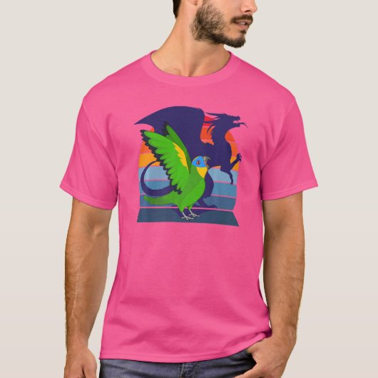 レトロオウムI翼ドラゴンIオレンジ翼アマゾ Tシャツ (正面)