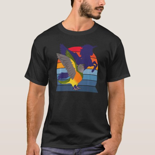 レトロオウムI翼ユニコーンI叫ぶセネガル Tシャツ (正面)