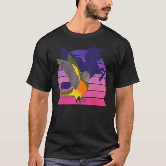 レトロオウムI翼ユニコーンI叫ぶセネガル Tシャツ (正面)