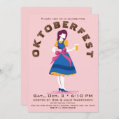 レトロオクトーバーフェストビアウーマンバーチャル 招待状 (正面/裏面)