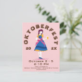 レトロオクトーバーフェストビアウーマン ポストカード (スタンド正面)