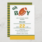 レトロオクラシックー男の子サッカー赤ちゃんシャワー 招待状 (正面/裏面)