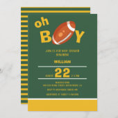 レトロオクラシックー男の子サッカー赤ちゃんシャワー 招待状 (正面/裏面)