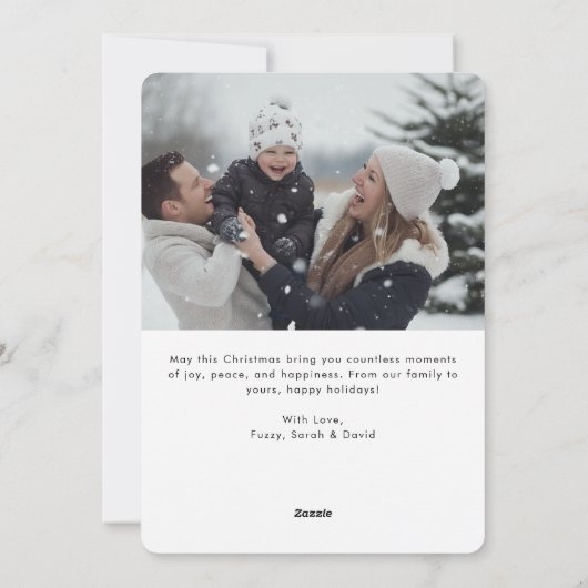 レトロオシンプルー何おもしろいクリスマスファミリーフォト シーズンカード (裏面)