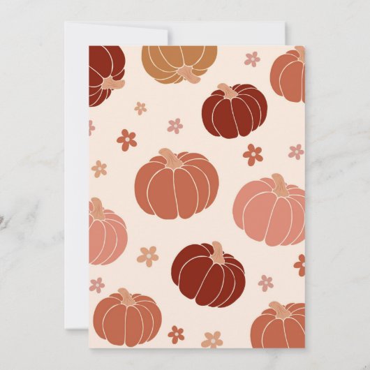 レトロオネダーフルアーチカボチャ1st誕生日 招待状 (裏面)