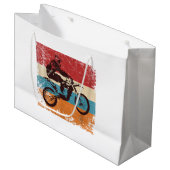 レトロオフロードオートバイモトクロスエンデューロ ラージペーパーバッグ (正面アングル)
