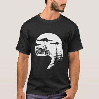 レトロオフロードクトムオートバイクールアドベンチャーバイクもしくは自転車に乗る人 Tシャツ