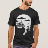 レトロオフロードKTMオートバイクールアドベンチャーバイクもしくは自転車に乗る人 Tシャツ (正面)
