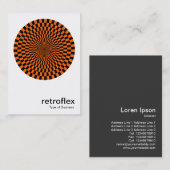 レトロオペアート – オレンジとブラック 名刺 (正面/裏面)