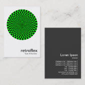 レトロオペアート – 緑と黒 名刺 (正面/裏面)