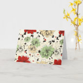 レトロオリエンタルフラワーパターン カード (黄色い花)