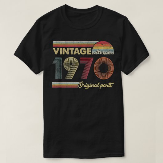 レトロオリジナル部品50番目のヴィンテージ1970誕生日 Tシャツ (デザイン正面)
