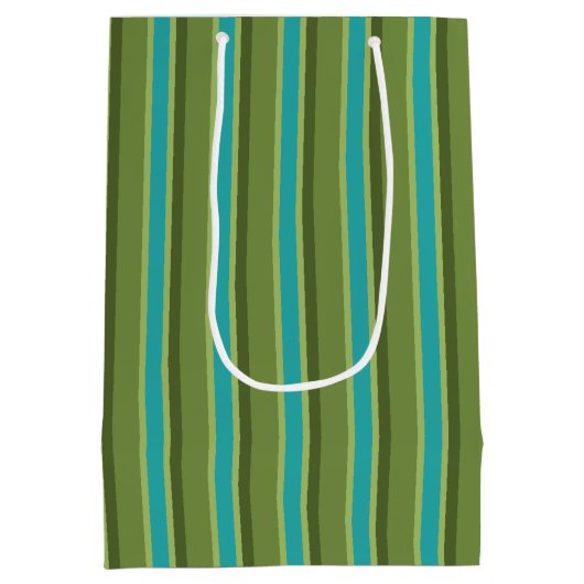 レトロオリーブストライプのクリスマス抱き枕 ミディアムペーパーバッグ (裏面)