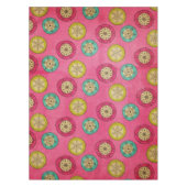 レトロオルブスノーフレークスオンピンクタブレクロス テーブルクロス (正面)
