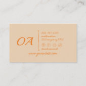 レトロオレンカラフルジはっきりした・グルーヴィトレンディーユニーク 名刺 (裏面)