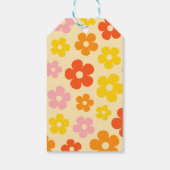 レトロオレンカラフルジボホフラワーハッピーバースデー ギフトタグ (裏面)