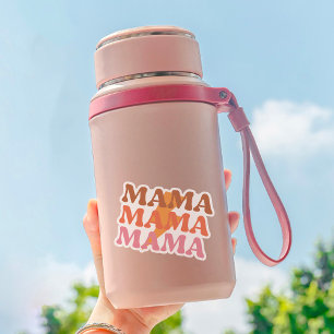 レトロオレンジとイエローママビニールシール シール