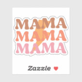 レトロオレンジとイエローママビニールシール シール (シート)