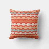 レトロオレンジとティール(緑がかった色) クッション (裏面)