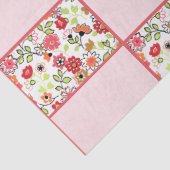 レトロオレンジとピンクミッドセンチュリーヴィンテージフローラ 薄葉紙 (詳細)