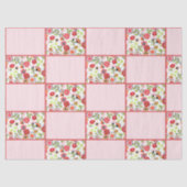 レトロオレンジとピンクミッドセンチュリーヴィンテージフローラ 薄葉紙 (正面)