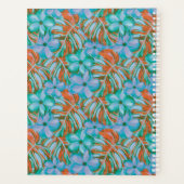 レトロオレンジとブルーの花模様 プランナー手帳 (裏面)