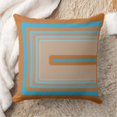 レトロオレンジとブルー クッション (ブランケット)