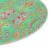 レトロオレンジとライムグリーン抽象芸術パターン カッティングボード (角)