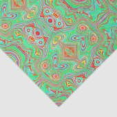 レトロオレンジとライムグリーン抽象芸術パターン 薄葉紙 (詳細)