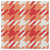 レトロオレンジと赤い千鳥格子の格子模様 ファブリック (クローズアップ)