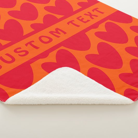 レトロオレンジとGroovy赤いハート シェルパブランケット (3/4)