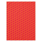 レトロオレンジとGroovy赤いハート テーブルクロス (正面)