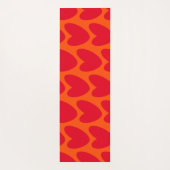 レトロオレンジとGroovy赤いハート ヨガマット (裏面)