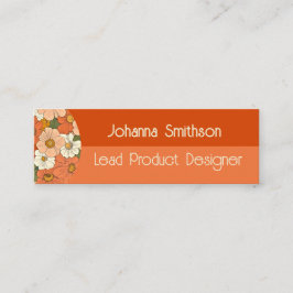 レトロオレンジのグルーブフローラミニ通話カード コーリングカード