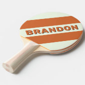 レトロオレンジはっきりした三ストライプつの名前 卓球ラケット (正面アングル)