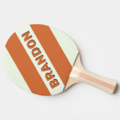 レトロオレンジはっきりした三ストライプつの名前 卓球ラケット (横)
