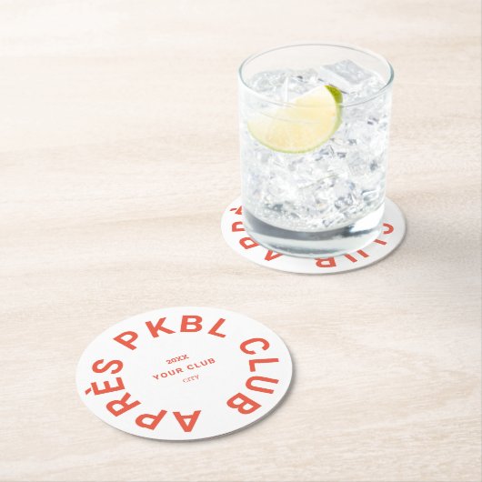 レトロオレンジアペレPKBLクラブクレストピックボール ラウンドペーパーコースター (インサイチュ)