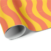 レトロオレンジイエローグルービーウェーストライプブ ラッピングペーパー (ロールコーナー)