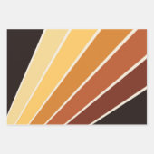 レトロオレンジイエロー70ストライプs ラッピングペーパーシート (正面2)