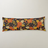 レトロオレンジイエロー&ネイビーフローラ ボディピロー (裏面)